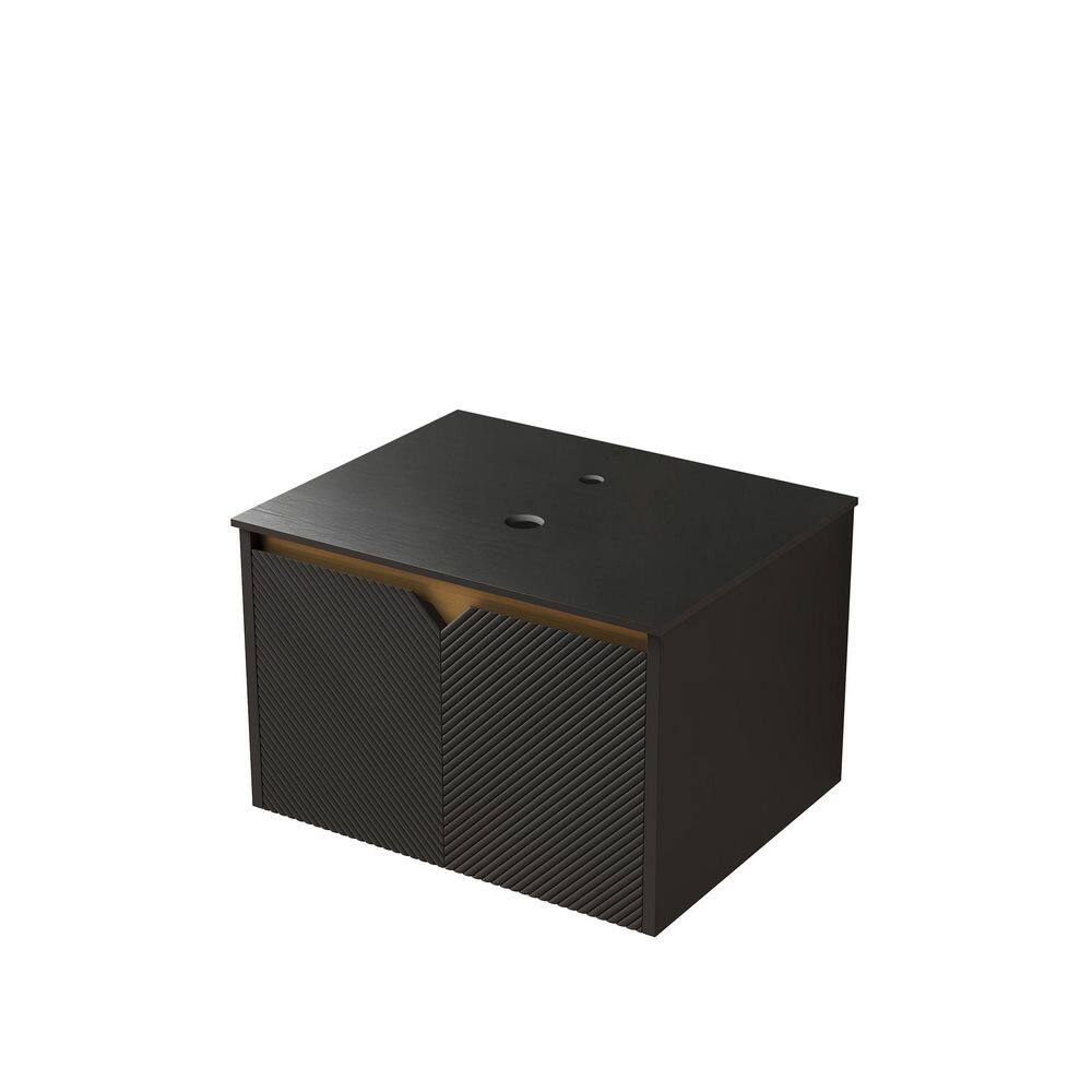 24 in. Floating Bath Vanity with Sintered Stone Top in Black, 2 Doors Design, Basin Not Included price history on PriceWatchPro