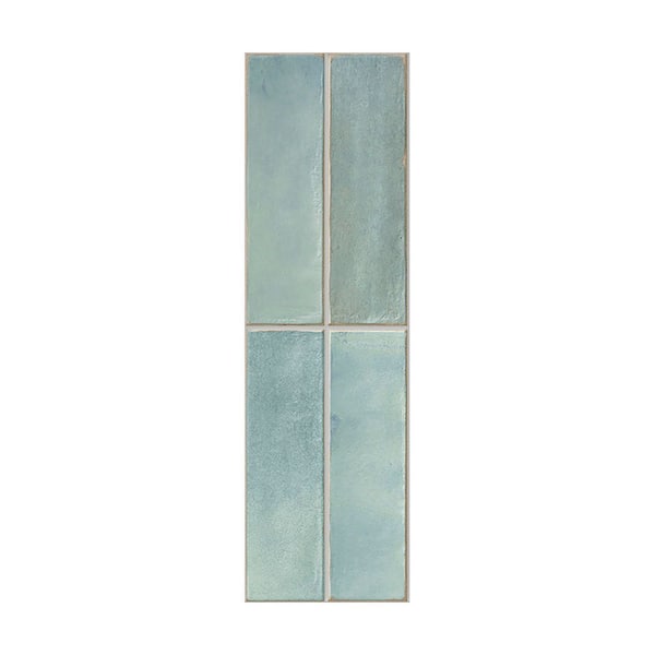 Spanish Artis 4 in. x 12 in. x 9mm Glazed Porcelain Wall Tile Sage-Sample