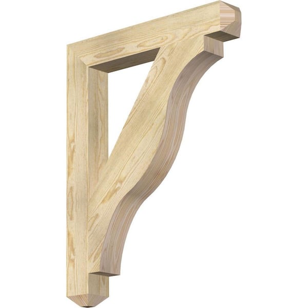 Ekena Millwork 4 in. x 36 in. x 28 in. Douglas Fir Funston Craftsman Rough Sawn Bracket