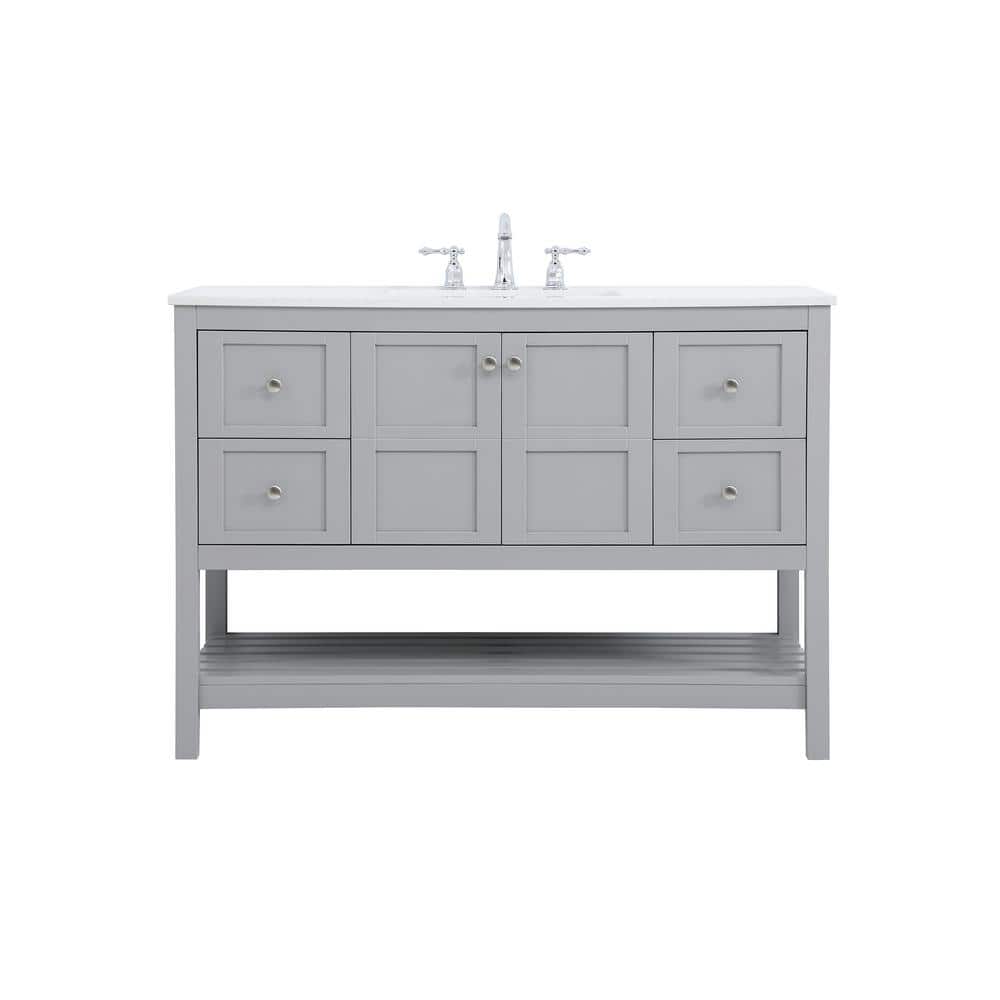 Timeless Home 48 in. W x 22 in. D x 34 in. H Single Bathroom Vanity in Gray