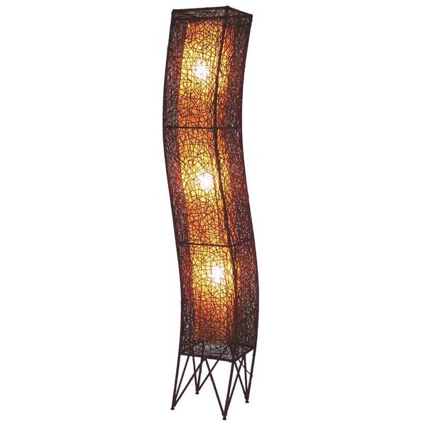 Jeffan Star 79 in. Amber Brown Floor Lamp In Unique S-Shape