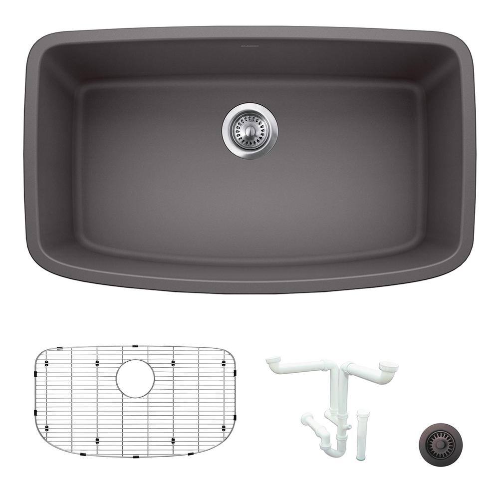 Valea 32 in. Undermount Single Bowl Cinder Granite Composite Kitchen Sink K