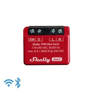 1PM Mini Gen3 : Wi-Fi & Bluetooth Smart Switch Relay, 1 Channel 8A with Power Measurement l 2-Pack