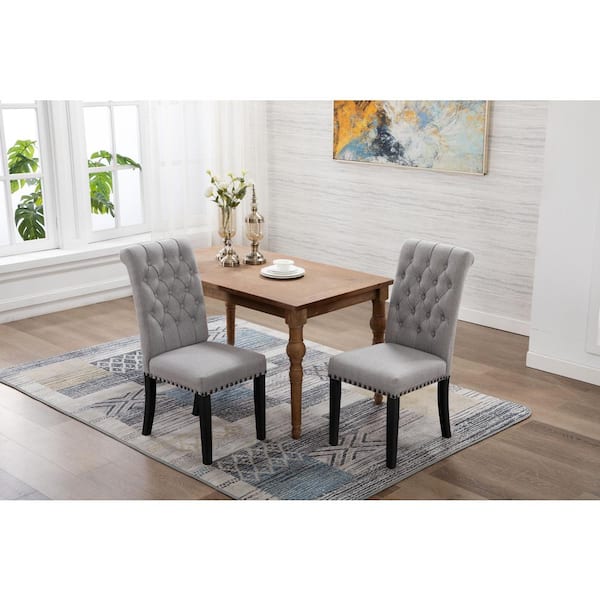 Grey cushion dining outlet chairs