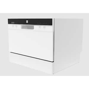 24 in. White Electronic CounterTop Control 600120-volt Dishwasher with 6-Cycles, 6 Place Settings Capacity