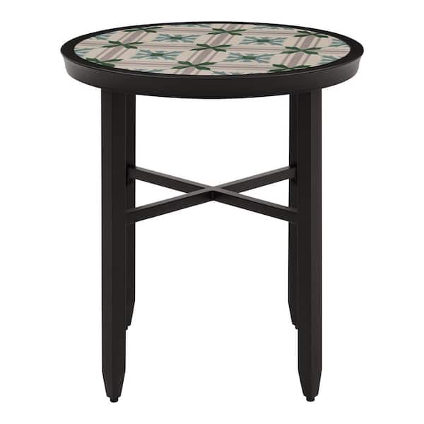 Hampton Bay Ellington Round Steel Outdoor Bistro Table Gt 11930 Ssm The Home Depot - Patio Table Glass Retainer Clips