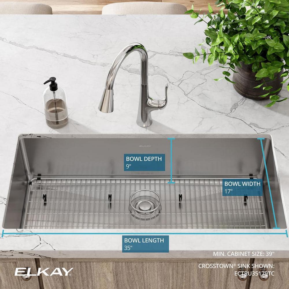 Crosstown 37" Stainless Steel Undermount Kitchen Sink Kit