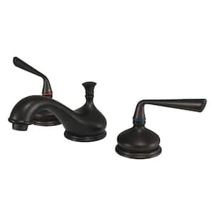 Silver Sage 8 in. Widespread 2-Handle Bathroom Faucets with Brass Pop-Up in Oil Rubbed Bronze