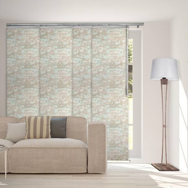 EMOH Gardenia 48 in. - 88 in. W x 94 in. L Adjustable 4- Panel White Single Rail Panel Track with 23.5 in. Slates