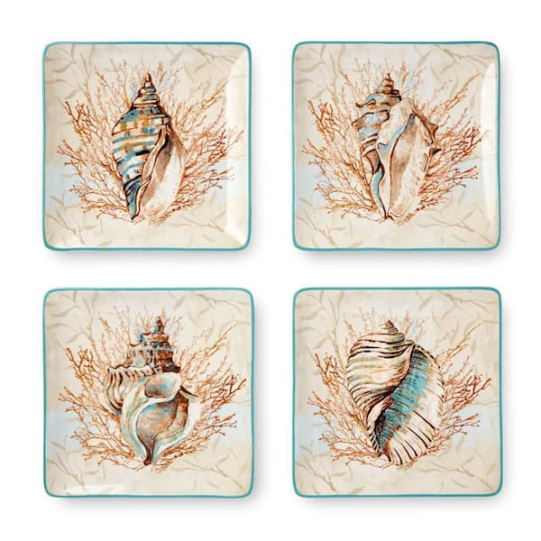 Certified International Escape to the Sea Multi-Colored Salad Plate (Set of 4)