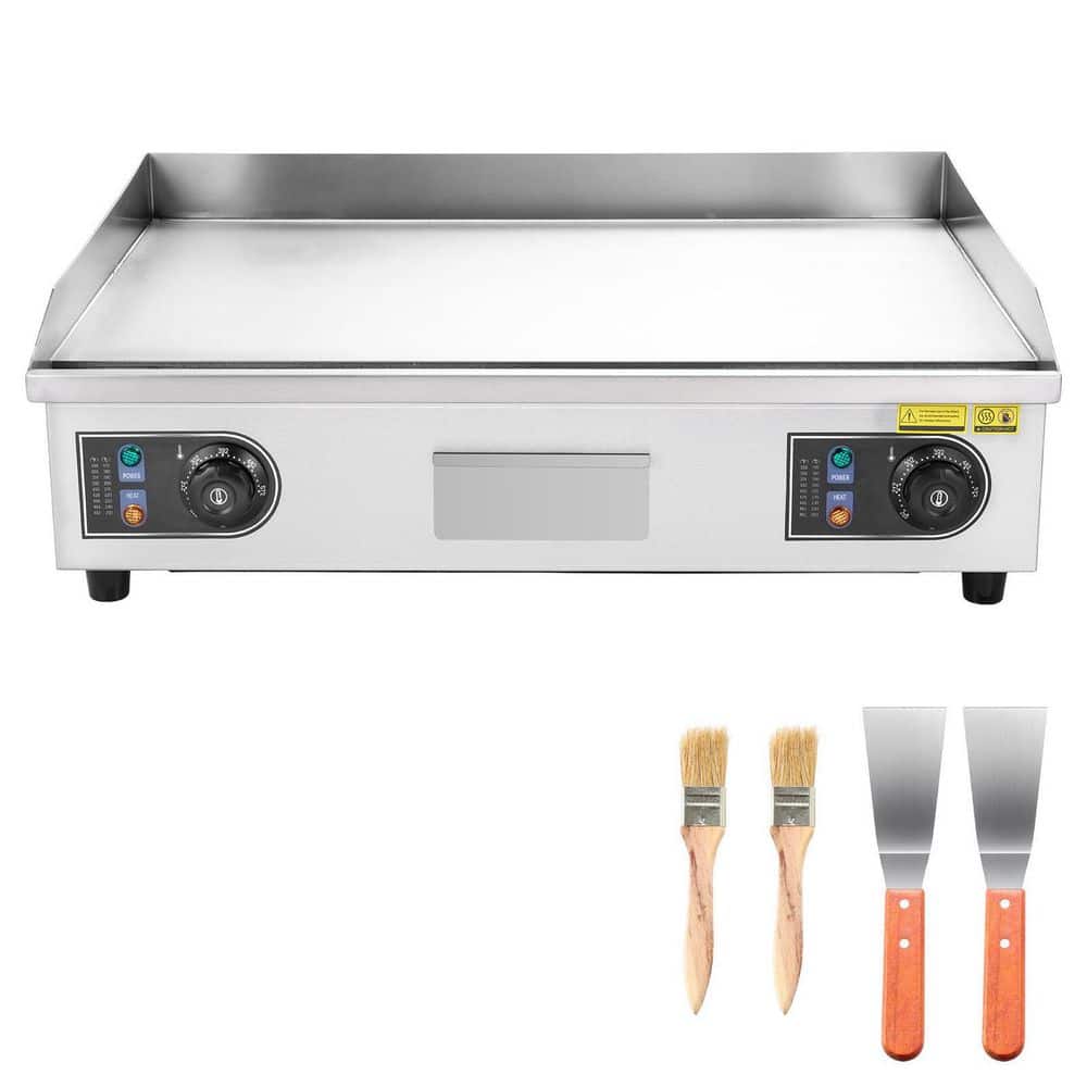 Commercial Electric Griddle, 25.79 x 15.75 in., 2800W, 122-570°F Adjustable Temp Control, 524.61 sq. in. Silver