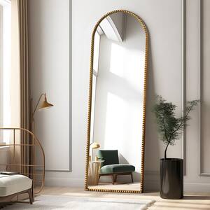 NEUTYPE 21 in. W x 64 in. H Classic Arched Iron Framed Gold Wall