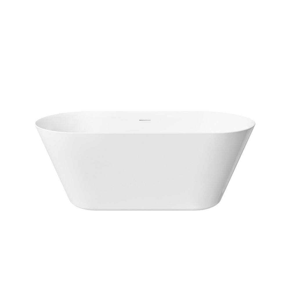 63 in. x 29.5 in. Acrylic Flatbottom Freestanding Soaking Bathtub with Center Drain and Overflow in White price history on PriceWatchPro