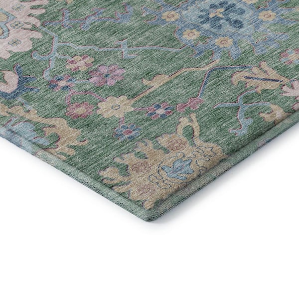 Mayfield Premium Machine Washable Abstract AMF1154 Sage 10 ft. x 14 ft. Area Rug