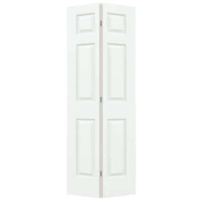 36 in. x 80 in. Colonist White Painted Textured Molded Composite MDF Closet Bi-Fold Door