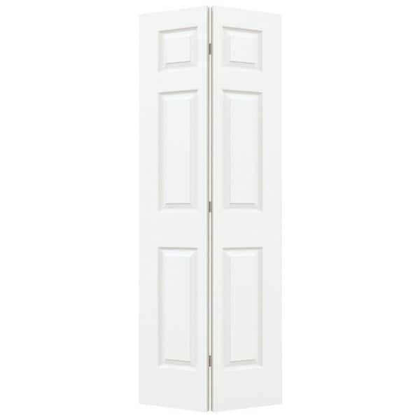 JELD-WEN 36 in. x 80 in. 6 Panel Colonist White Painted Textured