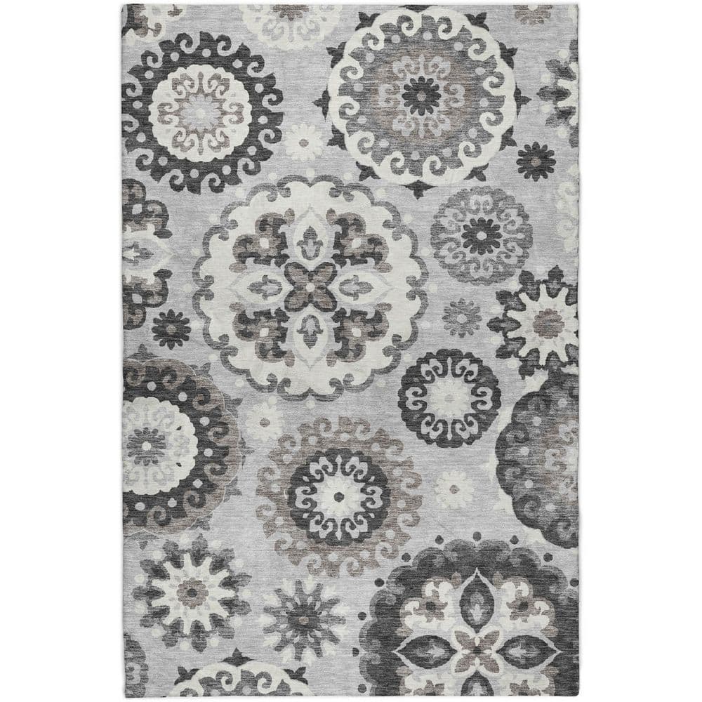 Dream Shag Premium Machine Washable Abstract ADS763 Silver 9 ft. x 12 ft. Area Rug price history on PriceWatchPro