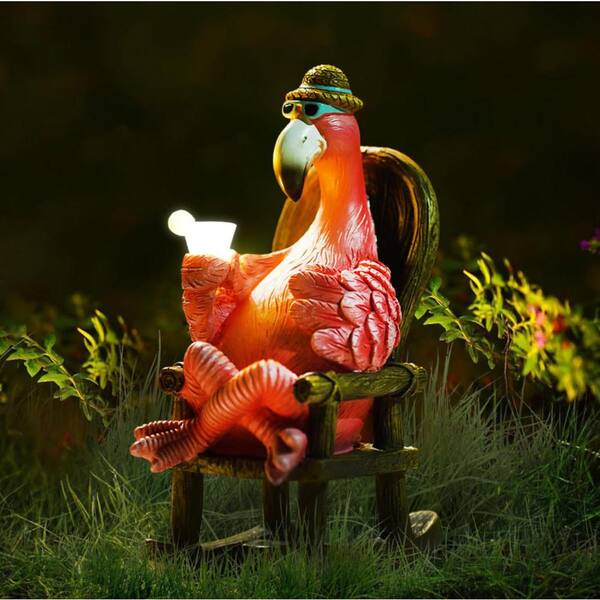 Phewnyzo ‎3.5 in. x 4.7 in. x 8.1 in. ‎Relaxing Solar Flamingo