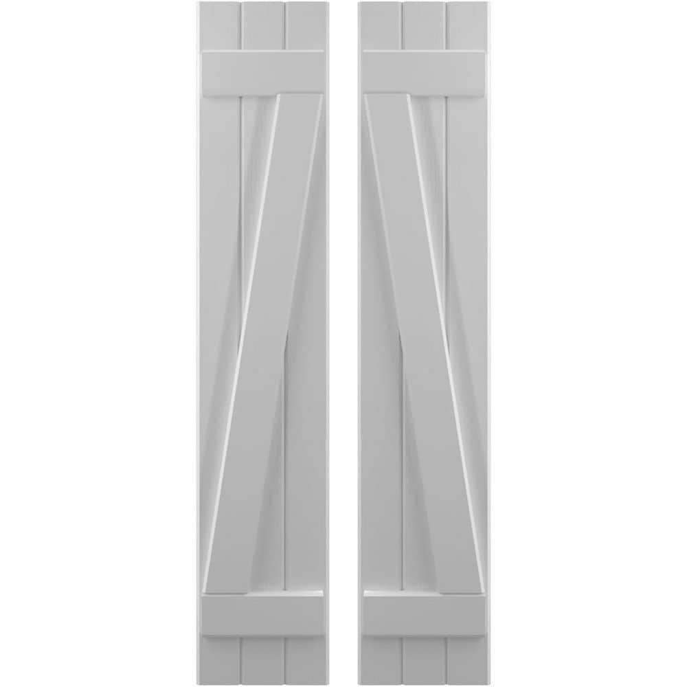 10-1/2 in. W x 61 in. H Americraft 3 Board Exterior Real Wood Joined Board and Batten Shutters with Z-Bar Primed price history on PriceWatchPro