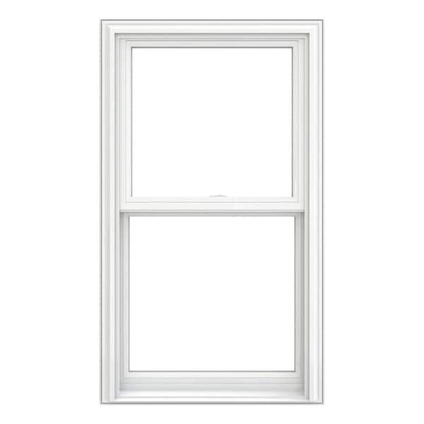 V-2500 28.25 in. x 54 in. White Vinyl Pocket Frame Double Hung Window with Low E, Argon, Screen, and No Grids