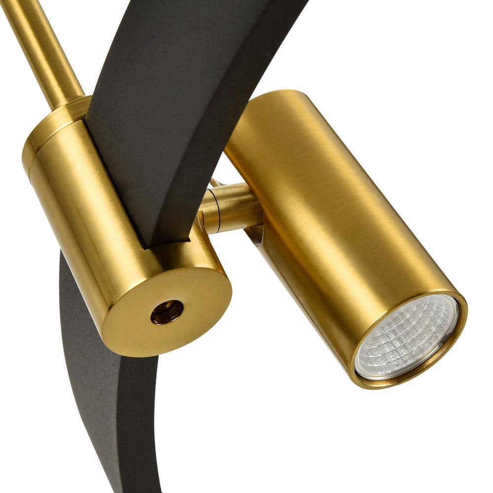 Tania 23" Black and Brass LED Ring Chandelier
