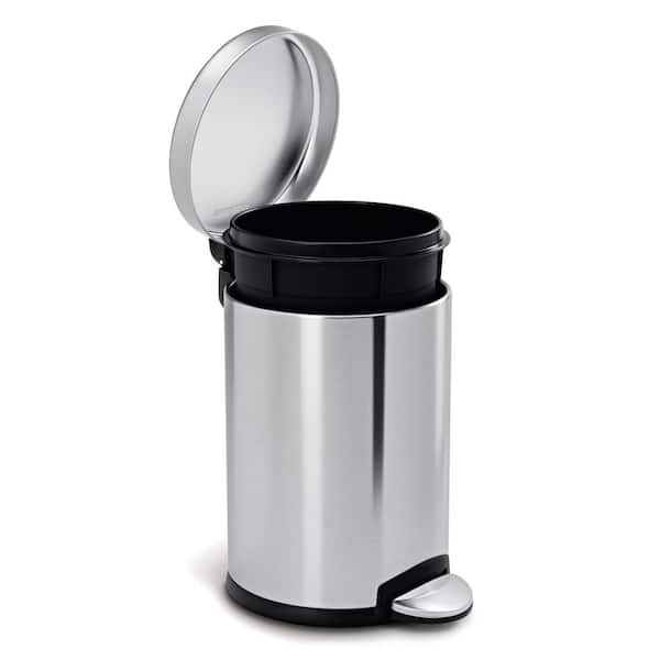 simplehuman 30-Liter Fingerprint-Proof Brushed Stainless Steel Round  Step-On Trash Can CW1810 - The Home Depot