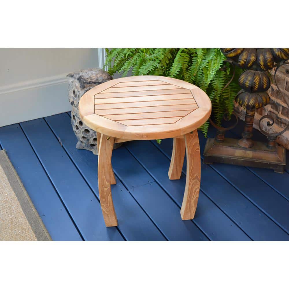 Jakarta 20" Round Teak Wood Outdoor Side Table