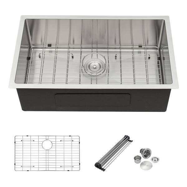 1set Stainless Steel Flat Baking Tray With Grid Rack And Draining