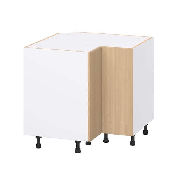 Timberline Mojavi Oak Slab Assembled Premium LS Corner Base Kitchen Cabinet (36 in. W x 34.5 in. H x 24 in. D)