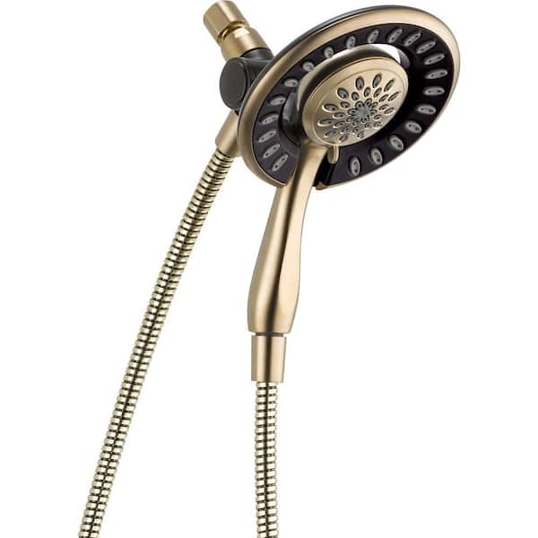 Delta In2ition 4-Spray Patterns 1.75 GPM 6.19 in. Wall Mount Dual Shower Heads in Champagne Bronze