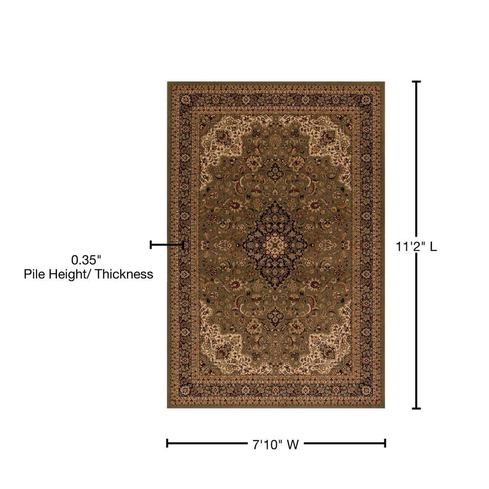 Black Medallion Synthetic Easy Care Stain-resistant Area Rug
