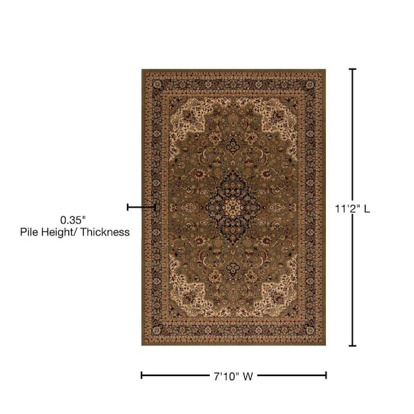 Concord Global Trading Persian Classics Medallion Kashan Green 8