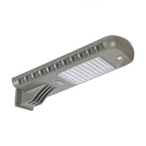 Solar 2800 Lumen Dark Grey 2-in-1 Outdoor Motion Activated Security Area Wall Flood Light with Timer Wall and Post Mount