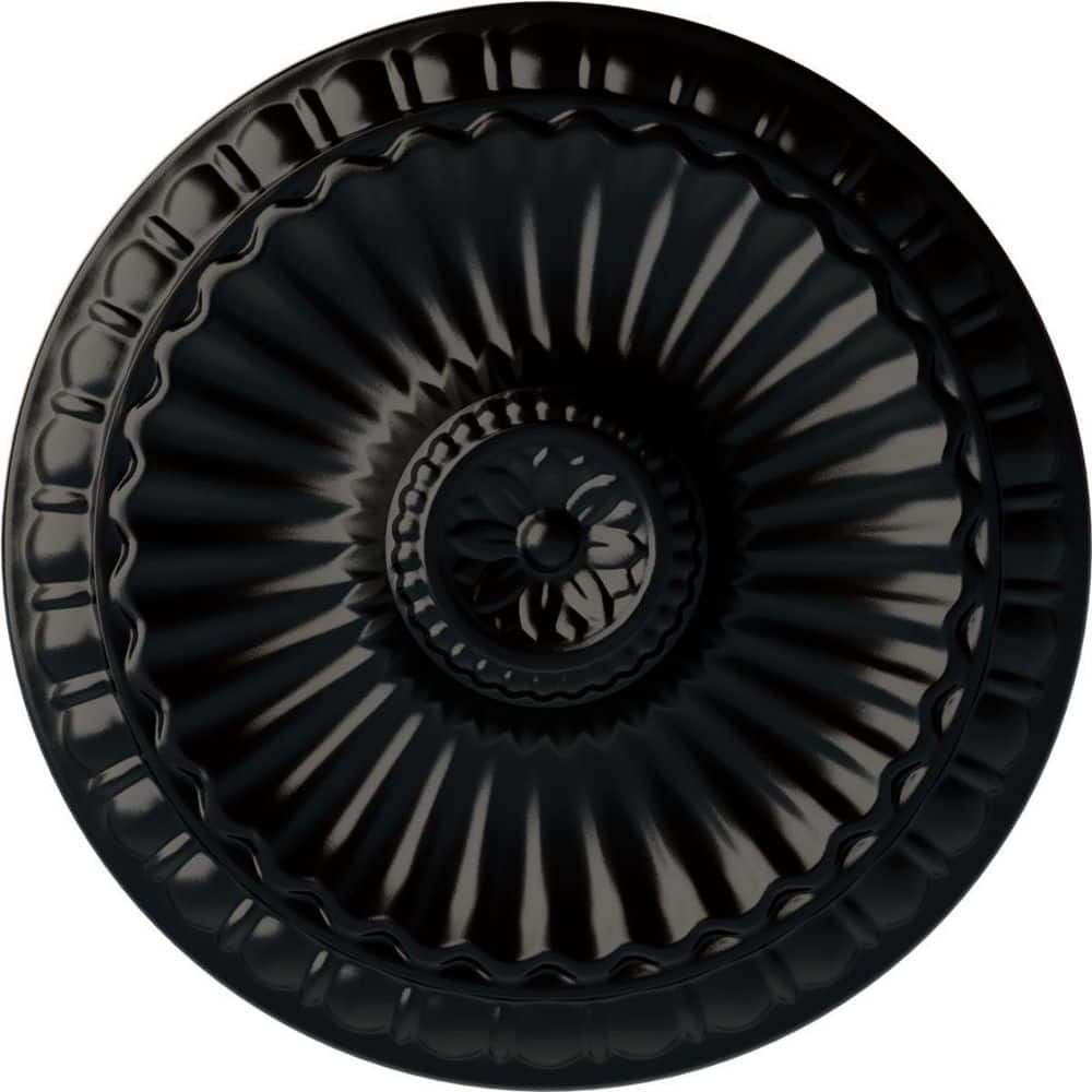 Jet Black Hand-Painted Polyurethane Ceiling Medallion