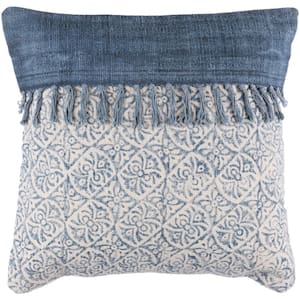 Alsace Navy Graphic Polyester 20 in. x 20 in. Throw Pillow