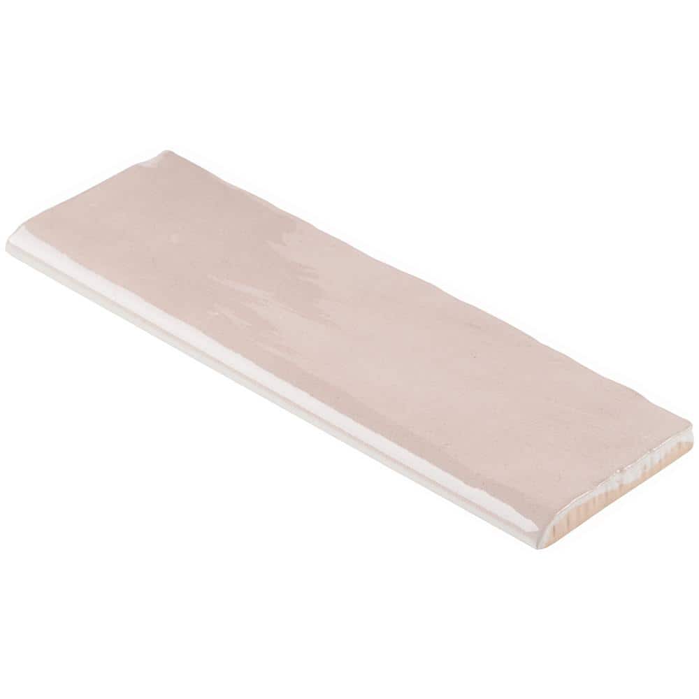 Kingston Pink 3" x 8" Glossy Ceramic Bullnose Tile Trim