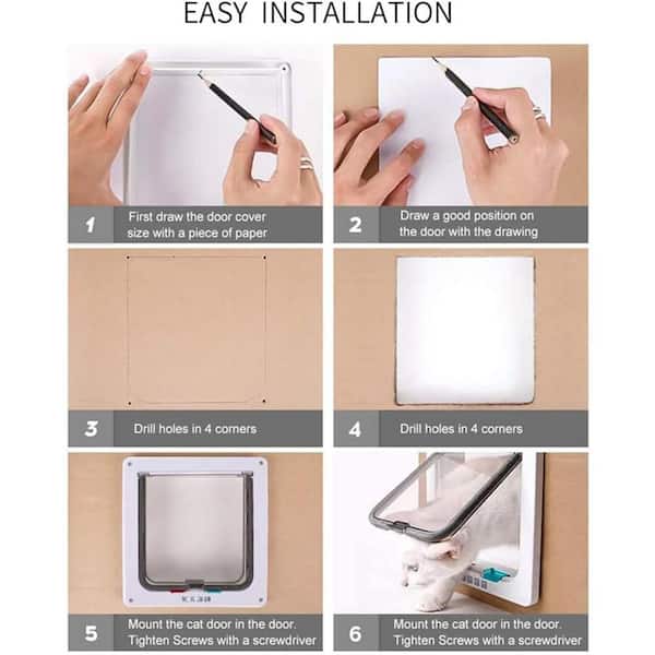 FAWEY TRED INC 6.1 in. W x 6.3 in. H Interior Pet Door for Medium