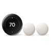 Google Nest Learning Thermostat (4th Gen) with Nest Temperature Sensor (2nd Gen) 2-Pack - Polished Obsidian GA05557-US