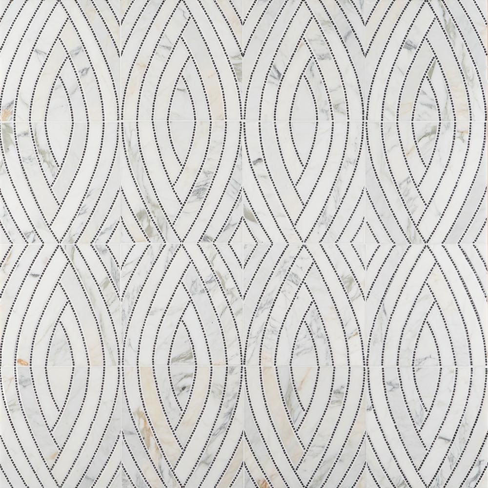 Krista Watterworth Westgate Leaf White 4 in. x 0.39 in. Polished Marble Floor and Wall Mosaic Tile Sample price history on PriceWatchPro
