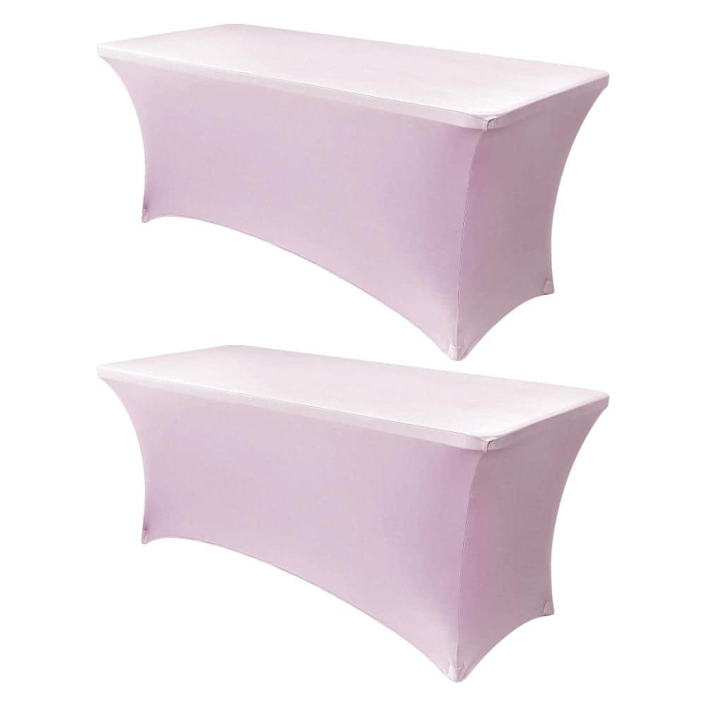72 x 30 x 30 in Stretch Spandex Table Cover, Fitted Rectangular Tablecloth Protector, Light Pink, 2 Pack price history on PriceWatchPro