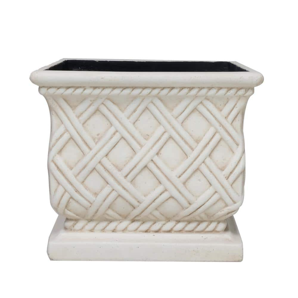 MPG 17.75 in. Square Old Stone Cast Stone Lattice Planter PS5930OS - The  Home Depot