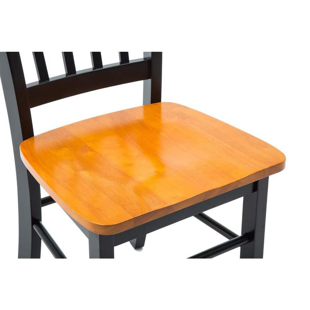 Black and Oak Shaker 5-Piece Solid Wood Dining Set