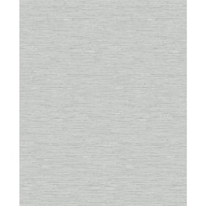 Miya Grey Faux Grasscloth Textured Non-Pasted Paper Wallpaper
