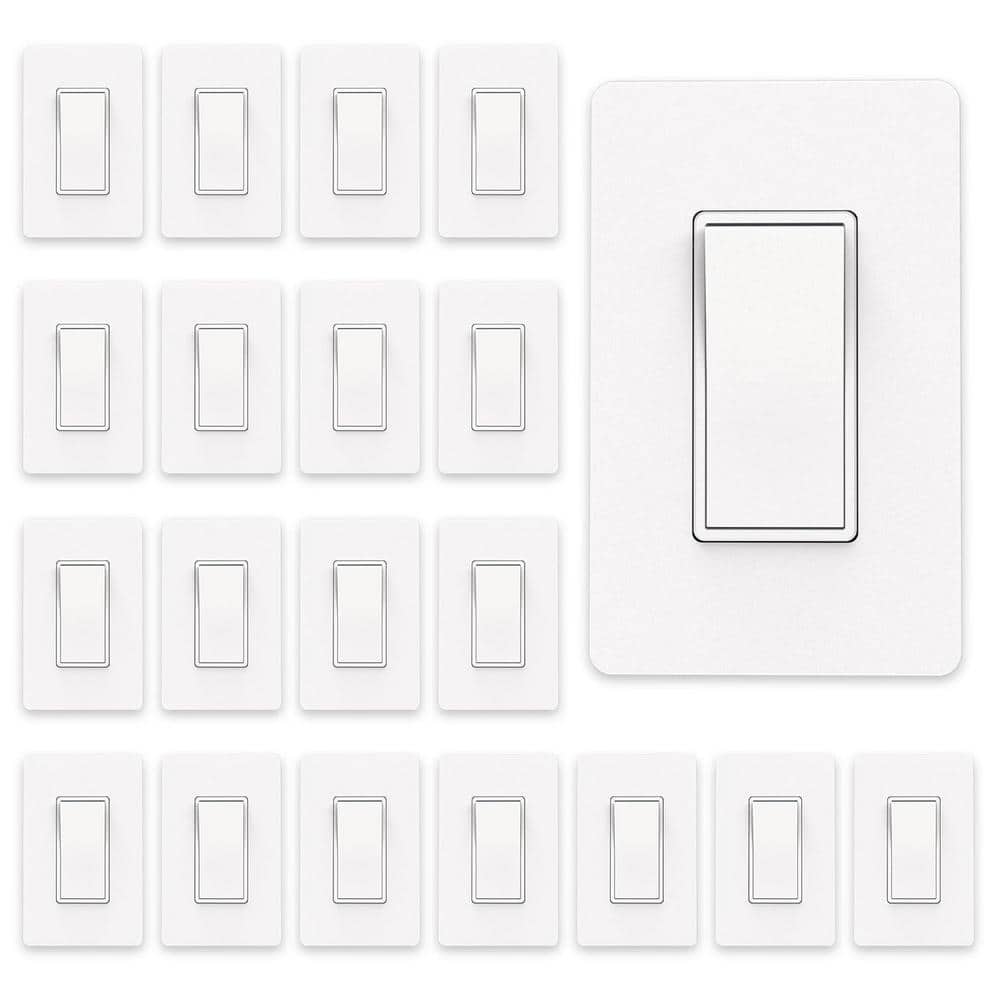 Lukyamzn 15 Amp Single Pole Decorator Light Switch with Screwless