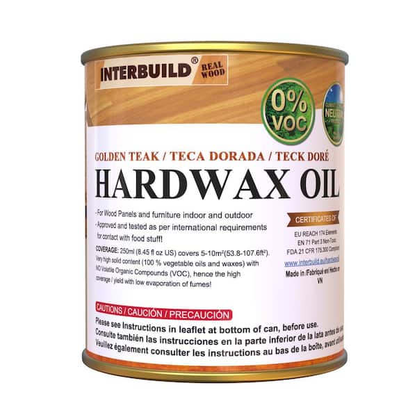 Interbuild 8.5 fl. oz. Golden Teak Hardwax Wood Oil Stain