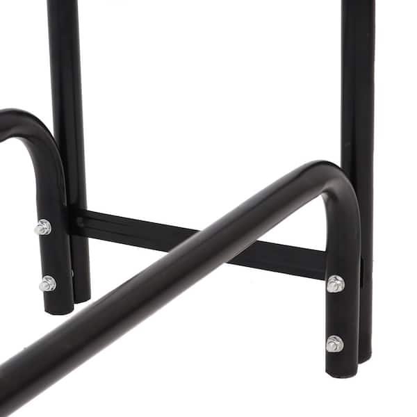 Sunnydaze Log Rack 4' Black Steel Outdoor Firewood Stacker Storage Holder Sunnydaze Log Rack 4' Black Steel Outdoor Firewood Stacker Storage Holder