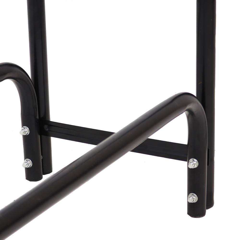 Sunnydaze Black Steel 8-Foot Firewood Log Rack with Cover