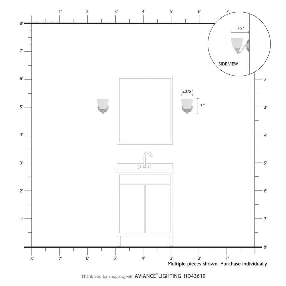 Curvaceous Nickel 7'' Dimmable Wall Sconce with Satin Opal Shade