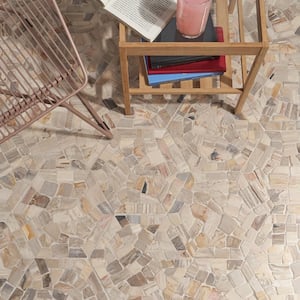 Dixiewood Hexagon Brown 10 in. x 10 in. Marble Floor and Wall Mosaic Tile (0.63 sq. ft./Each)