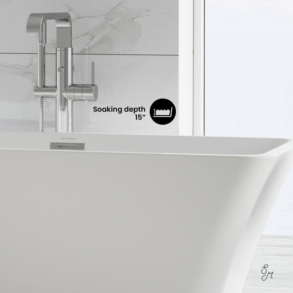 St. Tropez 60" White Acrylic Freestanding Bathtub